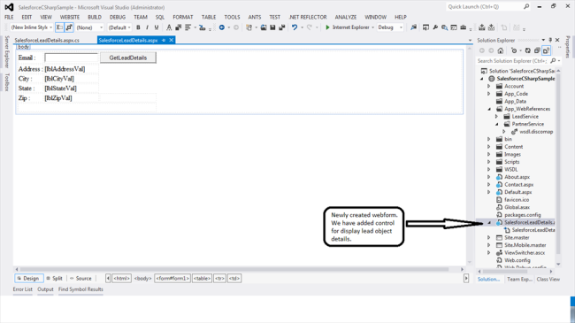 newly created webform